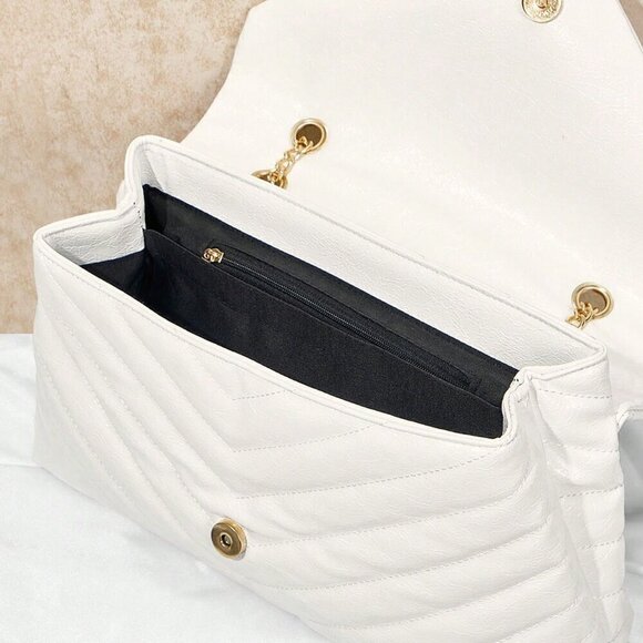 White Elegant Women's Large Capacity Shoulder Bag - Picture 4 of 5